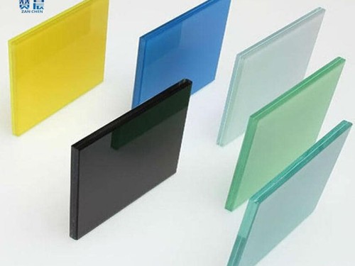 夹胶彩色渐变玻璃 渐变玻璃 炫彩玻璃胶膜